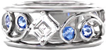 Design 2268 - Sapphire Engagement Rings - Nic and Alex, Heirloom Band, Filigree, Asscher Cut, Blue Sapphire