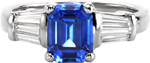 Design 2270 - Sapphire Engagement Rings - Emerald Blue Sapphire, Baguette