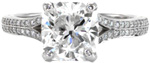 Design 2271 - Micro Pavé Engagement Rings - Cushion Cut, Split Shank