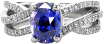 Adriana Sophia - Sapphire Engagement Rings - Adriana Sophia, 1.71 ct Blue Changing To Purple Cushion Sapphire