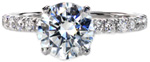 Jolie - Round Engagement Rings - French Cut Pave, Fishtail Pave