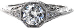 Marseille - Hand Engraved Engagement Rings - Bonita, Hand Engraved, Filigree