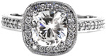 Gardenia - Hand Engraved Engagement Rings - Cenote, Halo, Hand Engraved, Filigree