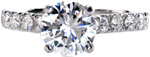 Adora - Round Engagement Rings - French Cut Pave, Fishtail Pave
