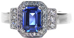 Design 2326 - Micro Pavé Engagement Rings - Art Deco, Halo, Blue Sapphire