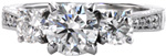 Three Stone Vera - Hand Engraved Engagement Rings - Vera, Pompeii, Three Stone