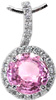 Pink Sapphire Halo Drop - Unique Gifts