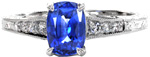 Sapphire Barcelona - Hand Engraved Engagement Rings - Barcelona, Filigree, Hand Engraved, Blue Sapphire
