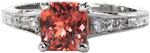 Design 2351 - Hand Engraved Engagement Rings - Barcelona, Filigree, Hand Engraved, Orange Sapphire