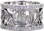 Catalina - Diamond Wedding Bands - Heirloom Band, Filigree