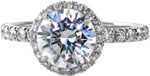 Riviera - Halo Engagement Rings - Halo, Hand Cut Pave