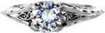 Bonita - Solitaires Engagement Rings - Hand Engraved, Filigree