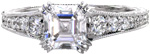 Design 2410 - Hand Engraved Engagement Rings - Siempre, Barcelona, Asscher Cut, Filigree