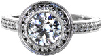 Monarch - Antique Engagement Rings - Hand Engraved, Filigree, Halo