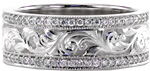 Flora - Diamond Wedding Bands - Knox Signature Rings, Flora, Hand Engraved Band