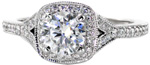 Florence - Halo Engagement Rings - Split Shank, Halo