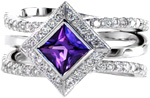 Design 2431 - Custom Design Rings - Fuego, Purple Sapphire, Halo