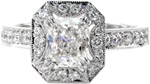 Cushion Lotus - Antique Engagement Rings - Lotus, Cushion Cut, Halo