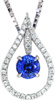 Diamond and Sapphire Rain Drop - Color Pendants