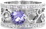 Design 2455 - Unique Wedding Bands - Purple Sapphire, Filigree, Nic and Alex
