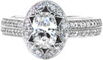 Design 2469 - Micro Pavé Engagement Rings - Lotus, Oval