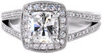 Design 2478 - Halo Engagement Rings - Cielo, Split Shank, Halo, Hand Engraved