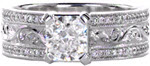Design 2486 - Hand Engraved Engagement Rings - Flora, Hand Engraved