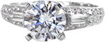 Calista - Filigree Engagement Rings - Micro Pave, Baguette