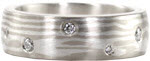 Stars - Winter Wind - Diamond Wedding Bands - Mokume Gane, Wood Grain