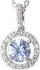 Light Blue Sapphire Halo  - Color Pendants