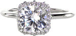 Jasmine - Halo Engagement Rings - Halo, Claw Prongs, Petals