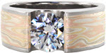 Solstice - Autumn Wind - Custom Design Rings - Mokume Gane, Solstice, Autumn, Rose Gold, Wood Grain