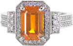 Design 2544 - Sapphire Engagement Rings - Art Deco, Orange Sapphire