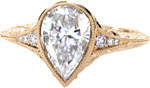 Design 2545 - Hand Engraved Engagement Rings - Marseille, Hand Engraved, Filigree, Bonita, Pear