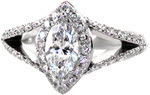 Leah - Filigree Engagement Rings - Marquise