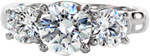 Three Stone Trellis - Contemporary Engagement Rings