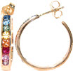 Rainbow Sapphire Hoops - Color Earrings