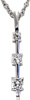 Princess 3 Stone Drop - Diamond Pendants