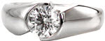 Half Bezel Surprise - Solitaires Engagement Rings - Half Bezel, Surprise Diamond