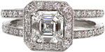 Asscher Cielo - Halo Engagement Rings - Cielo, Halo, Split Shank, Asscher Cut