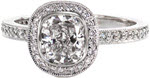 Cushion Bezel - Halo Engagement Rings - Cushion Cut, Halo, Bezel