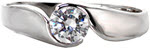 Yin-Yang - Solitaires Engagement Rings - Motion, Half Bezel