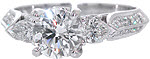 Amore Eterno - Round Engagement Rings - Three Stone, Pear Shape, Knife Edge, Hand Engraved