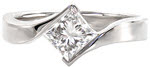 Princess Motion - Contemporary Engagement Rings - Motion, Princess Cut, Half Bezel