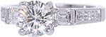 Amore - Round Engagement Rings - Filigree, Baguette, 4 Prong