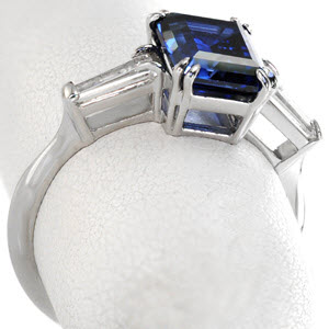 Emerald cut blue sapphire engagement ring Emerald cut blue sapphire engagement ring