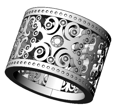 cad Custom making a wide Eternity Band. cad Custom In Progress