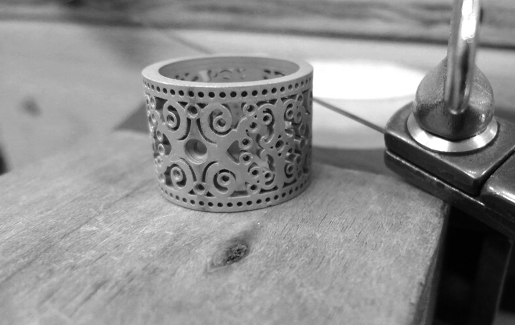 cast Custom making a wide Eternity Band. cast Custom In Progress