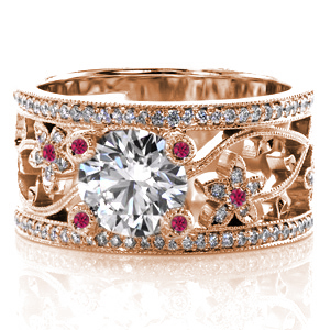 Ruby-5 Rubies and Custom Creation Ruby-5 Unique Engagement Rings