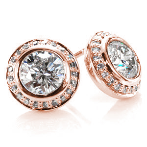 Rose-Halo-Earrings Jewelry to Compliment your Custom Engagement Ring Rose-Halo-Earrings Unique Engagement Rings
